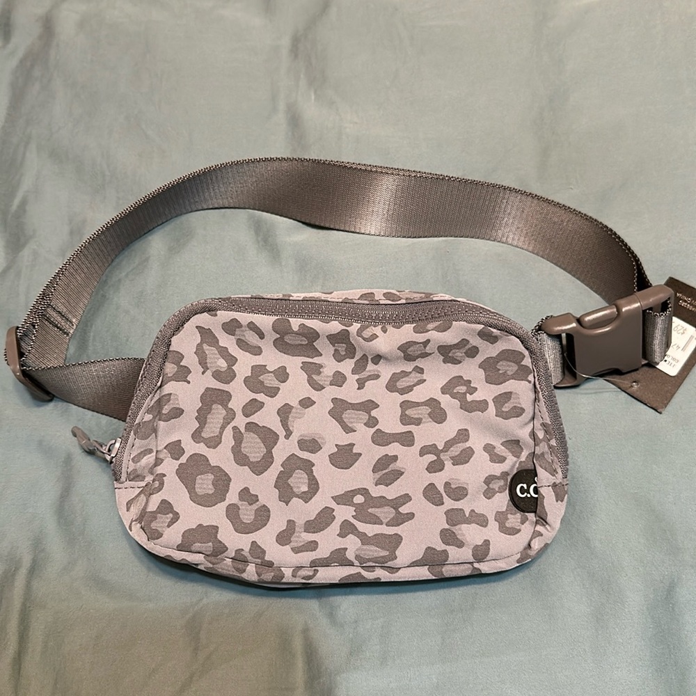 NWT C.C gray cheetah fanny pack/belt bag